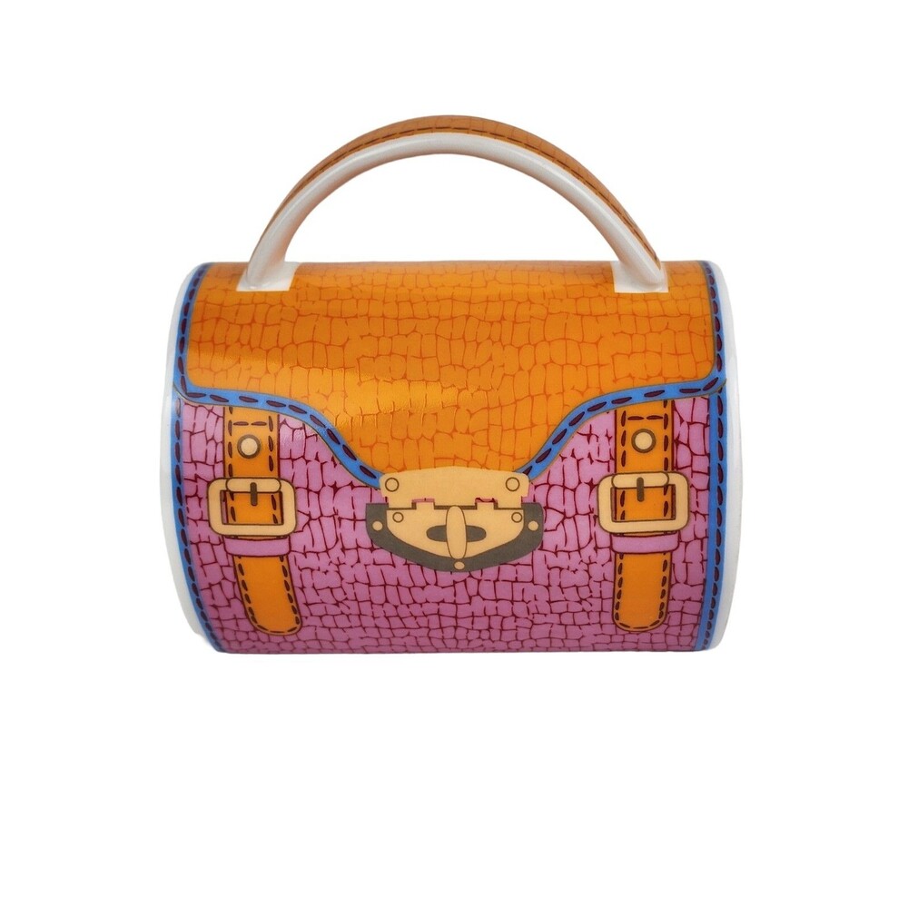 Wild Eye Design Handbag Coffee Tea Mug Cup Pink Purse